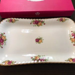 ROYAL ALBERT OLD COUNTRY ROSE LARGE SQUARE PLATE